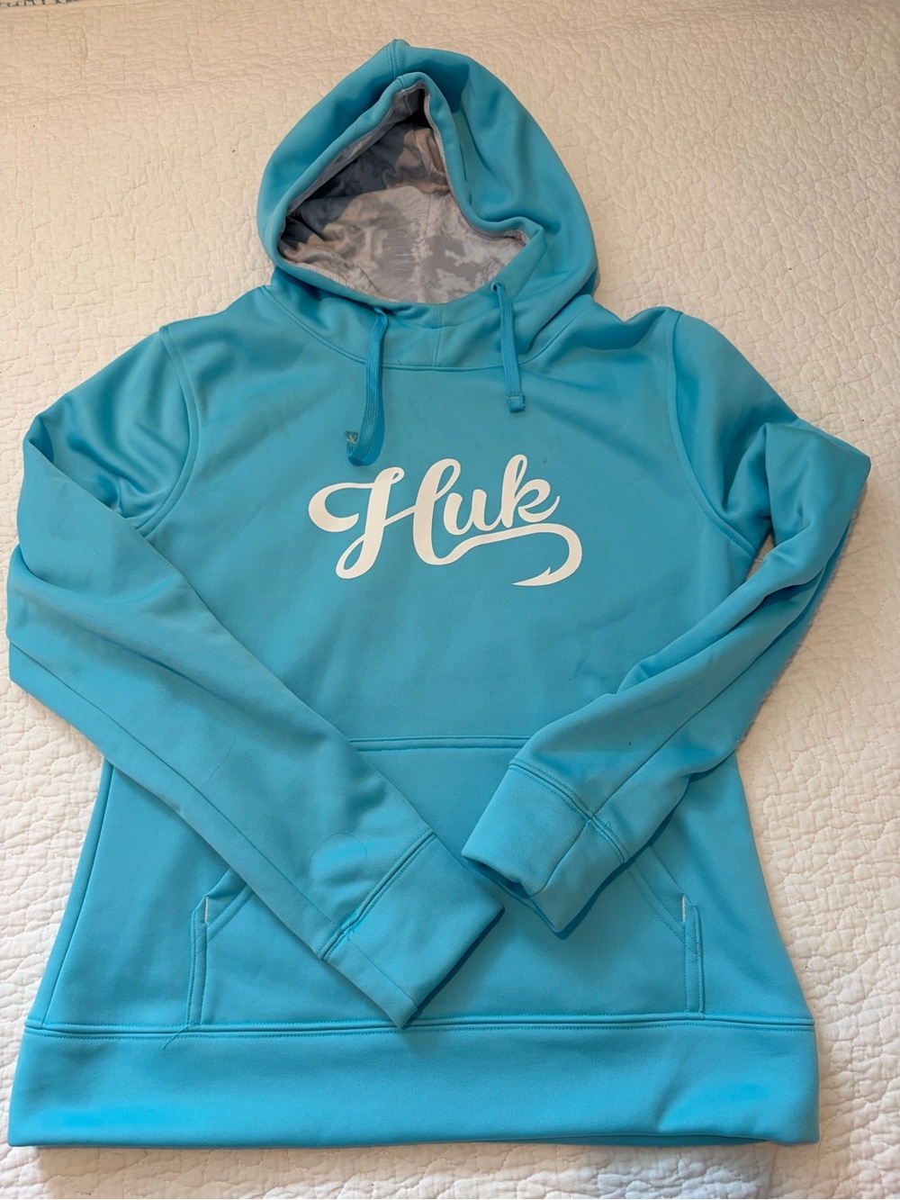 Huk Aqua Hooded Pullover with Script Logo